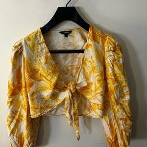 Sunshine Yellow Tie-Front Blouse